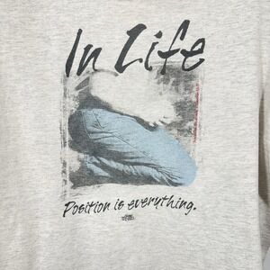 Vintage 90s Living Epistles Pray Hard Light‎ Grey Tultex Christian Jesus Large